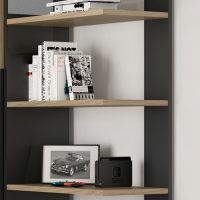 Nael βιβλιοθήκη 56x37x198εκ. Rookwood Oak / Μαύρο