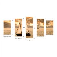 ΠΙΝΑΚΑΣ ΠΕΝΤΑΠΤΥΧΟ MDF SUNSET SAILING HM7206.01 100X0,3X60 εκ.