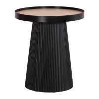 ΤΡΑΠΕΖΑΚΙ ΒΟΗΘΗΤΙΚΟ DENTON HM18023.01 MDF TOP ΦΥΣΙΚΟ ΞΥΛΟΥ-ΒΑΣΗ ΜΑΥΡΗ Φ45x51,5Υεκ.