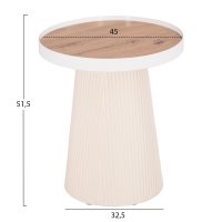 ΤΡΑΠΕΖΑΚΙ ΒΟΗΘΗΤΙΚΟ DENTON HM18023.02 MDF TOP ΦΥΣΙΚΟ ΞΥΛΟΥ-ΒΑΣΗ ΛΕΥΚΗ Φ45x51,5Υεκ.