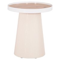 ΤΡΑΠΕΖΑΚΙ ΒΟΗΘΗΤΙΚΟ DENTON HM18023.02 MDF TOP ΦΥΣΙΚΟ ΞΥΛΟΥ-ΒΑΣΗ ΛΕΥΚΗ Φ45x51,5Υεκ.