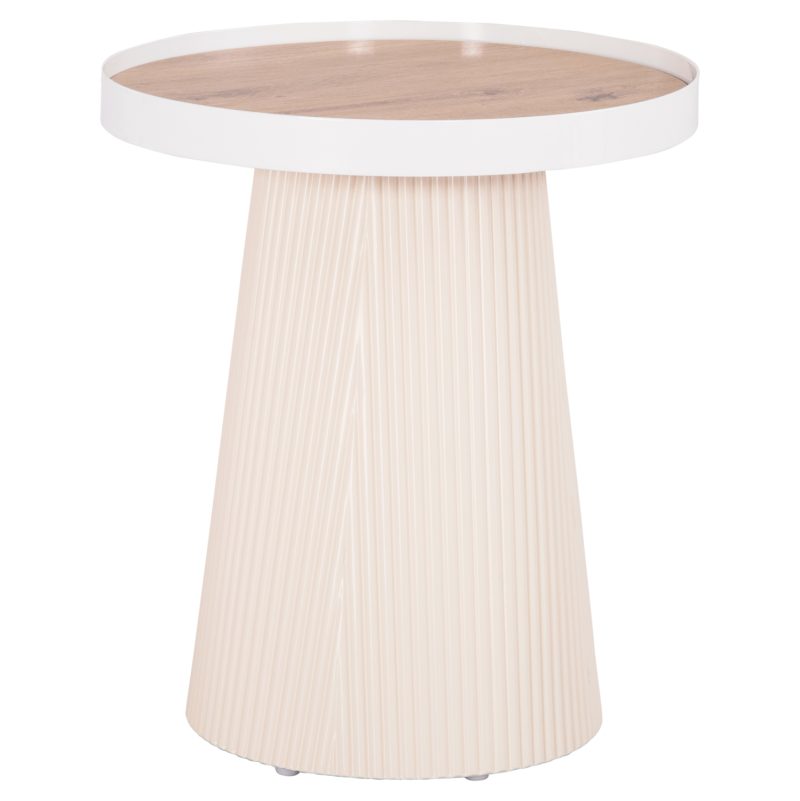 ΤΡΑΠΕΖΑΚΙ ΒΟΗΘΗΤΙΚΟ DENTON HM18023.02 MDF TOP ΦΥΣΙΚΟ ΞΥΛΟΥ-ΒΑΣΗ ΛΕΥΚΗ Φ45x51,5Υεκ.