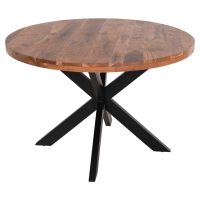 ΤΡΑΠΕΖΙ ΣΤΡΟΓΓΥΛΟ MONTANA SUPERIOR HM9903 4εκ.ΠΑΧΟΣ ΜΑΣΙΦ ΞΥΛΟ ΑΚΑΚΙΑΣ Φ120Χ77Υεκ