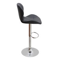 Σκαμπό μπαρ Dolores Megapap με ρυθμιζόμενο ύψος PU μαύρο - βάση χρωμίου 45,5x38x89/109εκ.