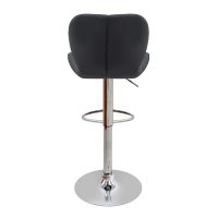 Σκαμπό μπαρ Dolores Megapap με ρυθμιζόμενο ύψος PU μαύρο - βάση χρωμίου 45,5x38x89/109εκ.