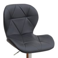 Σκαμπό μπαρ Dolores Megapap με ρυθμιζόμενο ύψος PU μαύρο - βάση χρωμίου 45,5x38x89/109εκ.