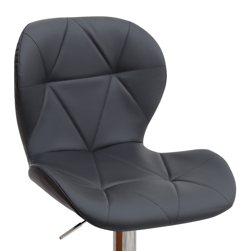 Σκαμπό μπαρ Dolores Megapap με ρυθμιζόμενο ύψος PU μαύρο - βάση χρωμίου 45,5x38x89/109εκ.