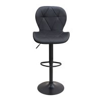 Σκαμπό μπαρ Dolores Megapap με ρυθμιζόμενο ύψος PU μαύρο - βάση μαύρο ματ 45,5x38x89/109εκ.