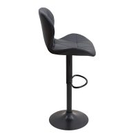 Σκαμπό μπαρ Dolores Megapap με ρυθμιζόμενο ύψος PU μαύρο - βάση μαύρο ματ 45,5x38x89/109εκ.