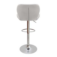 Σκαμπό μπαρ Dolores Megapap με ρυθμιζόμενο ύψος PU λευκό - βάση χρωμίου 45,5x38x89/109εκ.