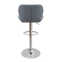 Σκαμπό μπαρ Dolores Megapap με ρυθμιζόμενο ύψος PU γκρι - βάση χρωμίου 45,5x38x89/109εκ.