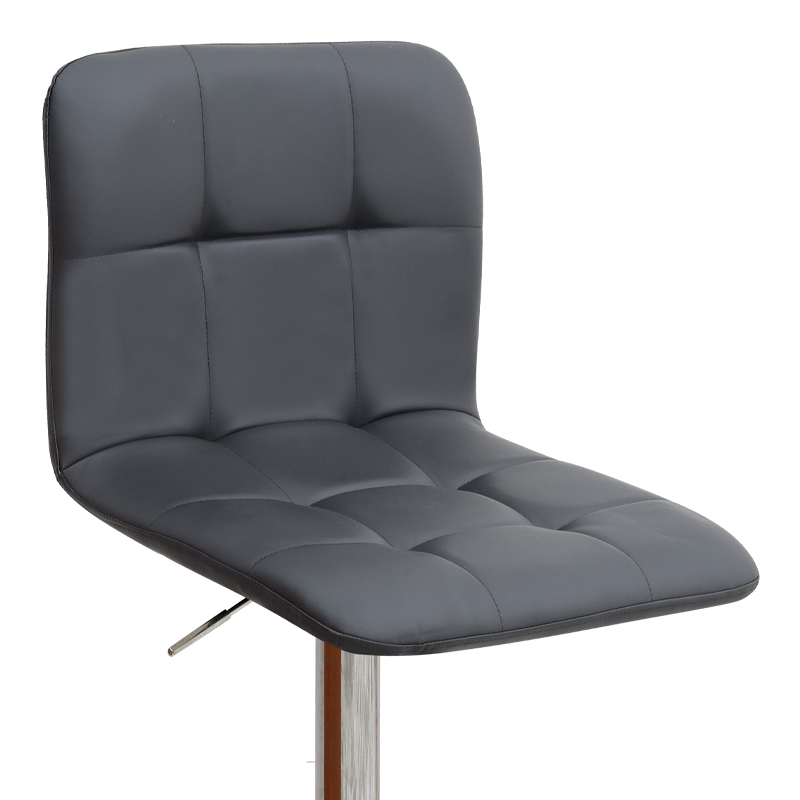 Σκαμπό μπαρ Carmelo Megapap με ρυθμιζόμενο ύψος PU μαύρο - βάση χρωμίου 45x42x90/113εκ.