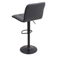 Σκαμπό μπαρ Carmelo Megapap με ρυθμιζόμενο ύψος PU μαύρο - βάση μαύρο ματ 45x42x90/113εκ.