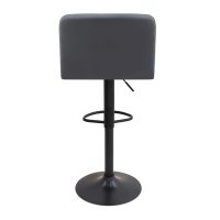 Σκαμπό μπαρ Carmelo Megapap με ρυθμιζόμενο ύψος PU μαύρο - βάση μαύρο ματ 45x42x90/113εκ.