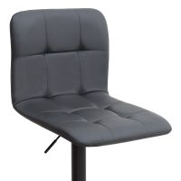 Σκαμπό μπαρ Carmelo Megapap με ρυθμιζόμενο ύψος PU μαύρο - βάση μαύρο ματ 45x42x90/113εκ.