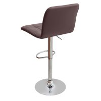 Σκαμπό μπαρ Carmelo Megapap με ρυθμιζόμενο ύψος PU καφέ - βάση χρωμίου 45x42x90/113εκ.