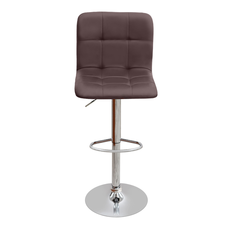 Σκαμπό μπαρ Carmelo Megapap με ρυθμιζόμενο ύψος PU καφέ - βάση χρωμίου 45x42x90/113εκ.