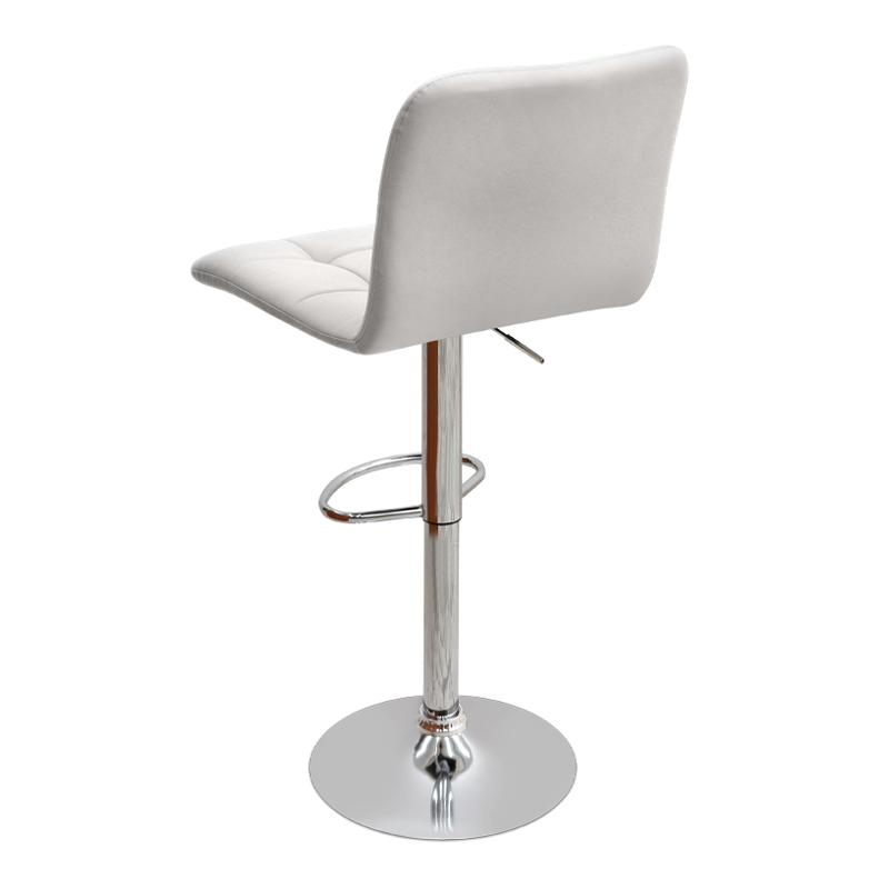 Σκαμπό μπαρ Carmelo Megapap με ρυθμιζόμενο ύψος PU λευκό - βάση χρωμίου 45x42x90/113εκ.