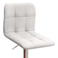 Σκαμπό μπαρ Carmelo Megapap με ρυθμιζόμενο ύψος PU λευκό - βάση χρωμίου 45x42x90/113εκ.