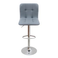 Σκαμπό μπαρ Carmelo Megapap με ρυθμιζόμενο ύψος PU γκρι - βάση χρωμίου 45x42x90/113εκ.