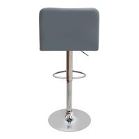 Σκαμπό μπαρ Carmelo Megapap με ρυθμιζόμενο ύψος PU γκρι - βάση χρωμίου 45x42x90/113εκ.