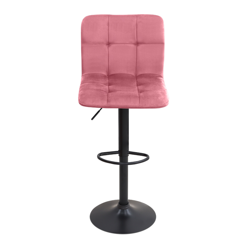 Σκαμπό μπαρ Carmelo Megapap με ρυθμιζόμενο ύψος βελούδο σάπιο μήλο - βάση μαύρο ματ 45x42x90/113εκ.