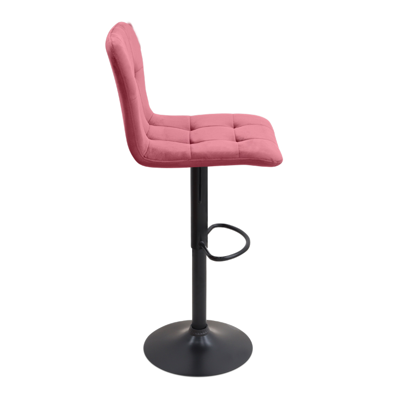 Σκαμπό μπαρ Carmelo Megapap με ρυθμιζόμενο ύψος βελούδο σάπιο μήλο - βάση μαύρο ματ 45x42x90/113εκ.