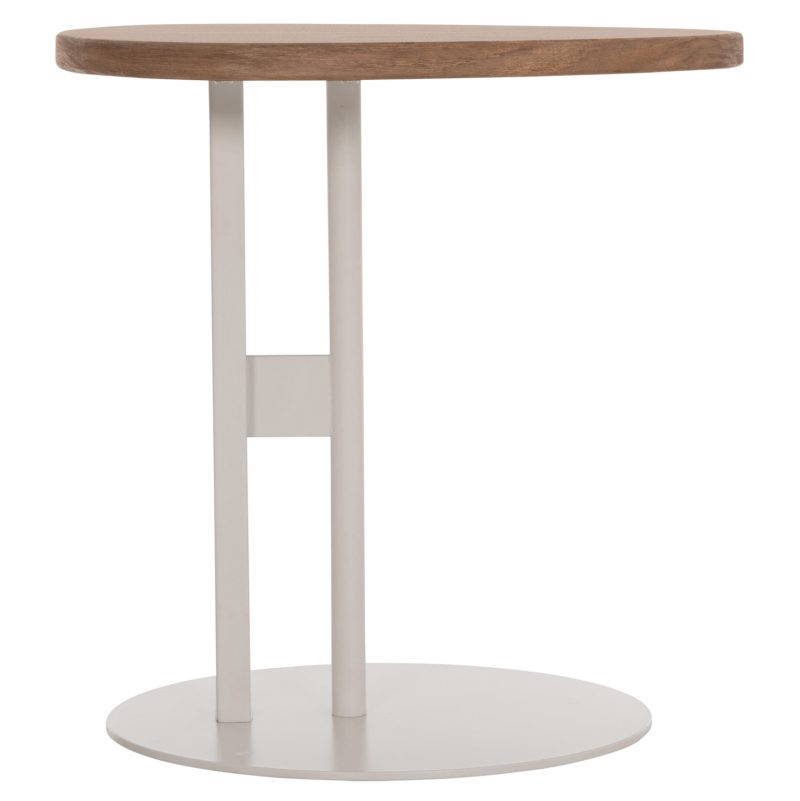 ΒΟΗΘΗΤΙΚΟ ΤΡΑΠΕΖΙ ΟΒΑΛ ALPER HM18328 MDF SONAMA--ΜΕΤΑΛΛΟ ΛΕΥΚΟ 50x50x51Υεκ.