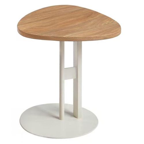 boithitiko-trapezi-obal-fb918328-mdf-son ΒΟΗΘΗΤΙΚΟ ΤΡΑΠΕΖΙ ΟΒΑΛ ALPER HM18328 MDF SONAMA--ΜΕΤΑΛΛΟ ΛΕΥΚΟ 50x50x51Υεκ.