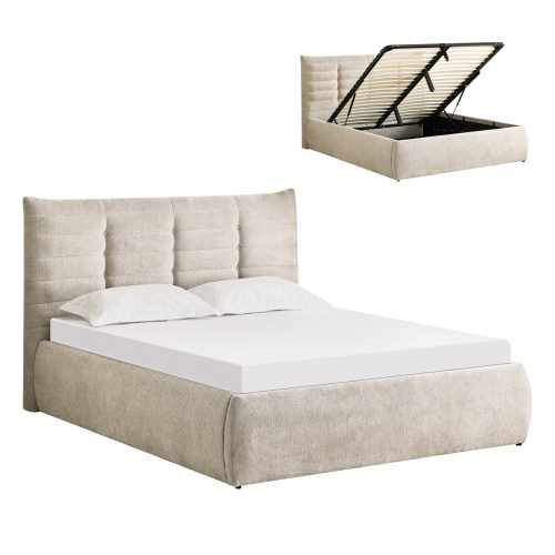 krebati-diplo-fb973203-mpez-yfasma-apoth ΚΡΕΒΑΤΙ ΔΙΠΛΟ SANDRA HM732.03 ΜΠΕΖ ΥΦΑΣΜΑ & ΑΠΟΘΗΚΕΥΤΙΚΟΣ ΧΩΡΟΣ ΓΙΑ ΣΤΡΩΜΑ 160x200εκ