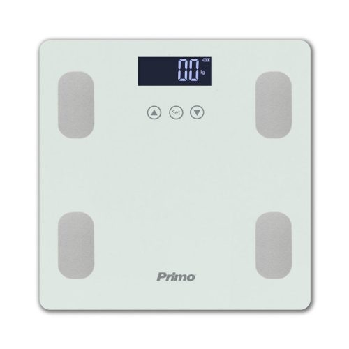 Ζυγαριά Σώματος Λιπομετρητής PRBS-40464 Primo 180Kg Υάλινη Λευκή/Inox