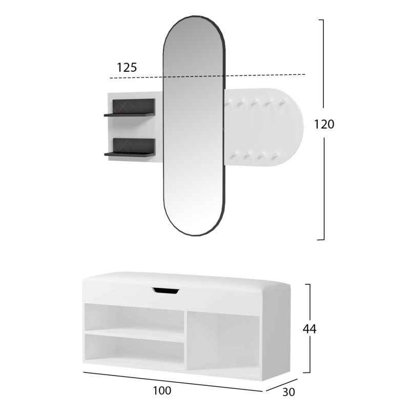 ΣΕΤ ΕΙΣΟΔΟΥ 2ΤΜΧ CHERYL HM21276.01 ΜΕΛΑΜΙΝΗ ΣΕ ΛΕΥΚΟ--ΟΨΗ ΜΑΥΡΟ ΜΑΡΜΑΡΟ