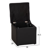 ΣΚΑΜΠΩ ΜΕ ΑΠΟΘΗΚΕΥΤΙΚΟ ΧΩΡΟ PU ΜΑΥΡΟ CUBE HM224.01 38x38x36.5Υεκ.
