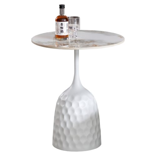 trapezi-salonioy-fb91831701-basi-leyki-s ΤΡΑΠΕΖΙ ΣΑΛΟΝΙΟΥ LONGSTEM HM18317.01 ΒΑΣΗ ΛΕΥΚΗ--SINTERED STONE CALACATA GOLD Φ50