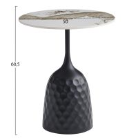 ΤΡΑΠΕΖΙ ΣΑΛΟΝΙΟΥ LONGSTEM HM18317.02 ΒΑΣΗ ΜΑΥΡΗ--SINTERED STONE PANDORA SCHEME Φ50