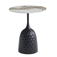 ΤΡΑΠΕΖΙ ΣΑΛΟΝΙΟΥ LONGSTEM HM18317.02 ΒΑΣΗ ΜΑΥΡΗ--SINTERED STONE PANDORA SCHEME Φ50