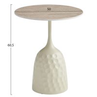 ΤΡΑΠΕΖΙ ΣΑΛΟΝΙΟΥ LONGSTEM HM18317.04 ΒΑΣΗ ΣΑΜΠΑΝΙ--ΚΕΡΑΜΙΚΟ TOP TRAVERTINE STONE Φ50