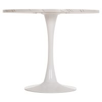 ΤΡΑΠΕΖΙ ΤΡΑΠΕΖΑΡΙΑΣ ROLLO HM9421.11 ΣΤΡΟΓΓΥΛΟ WHITE MARBLE Φ90x74Υεκ.