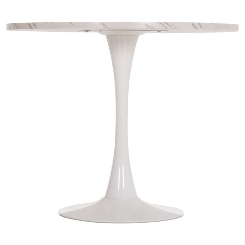 ΤΡΑΠΕΖΙ ΤΡΑΠΕΖΑΡΙΑΣ ROLLO HM9421.11 ΣΤΡΟΓΓΥΛΟ WHITE MARBLE Φ90x74Υεκ.