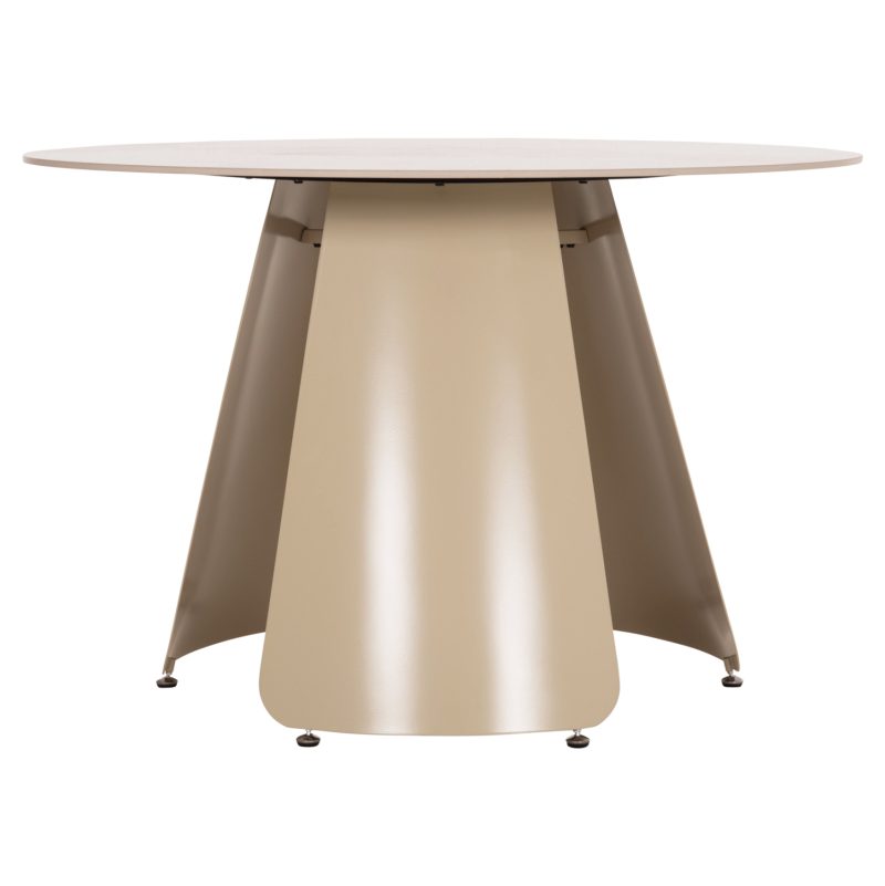 ΤΡΑΠΕΖΙ ΤΡΑΠΕΖΑΡΙΑΣ ΣΤΡΟΓΓΥΛΟ SEDAR HM18326 ΚΕΡΑΜΙΚΟ TOP--ΚΡΕΜ ΜΕΤΑΛ.ΠΟΔΙΑ Φ120x78Υ