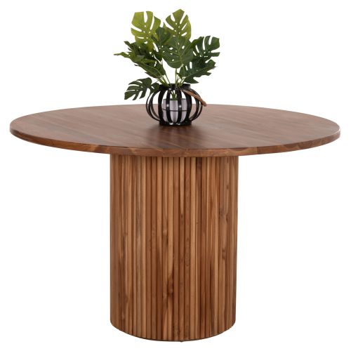 ΤΡΑΠΕΖΙ ΤΡΑΠΕΖΑΡΙΑΣ ΣΤΡΟΓΓΥΛΟ RODER HM9896 ΞΥΛΟ ΤΕΑΚ- 3εκ. πάχος επιφ.- Φ130x79,5Υεκ