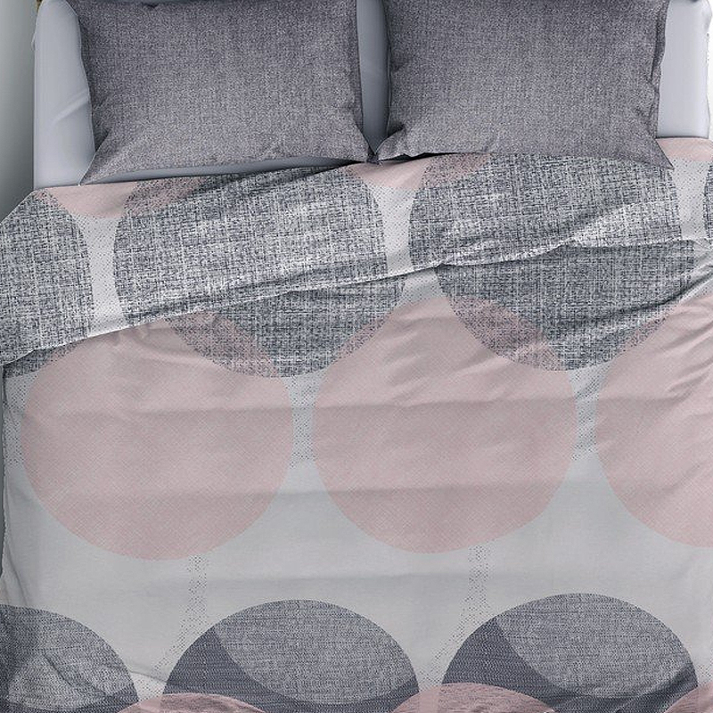 129CTN2688-1 Σετ παπλωματοθήκη Leron Cotton Box 4 τμχ Διπλή (200x220) χρώμα γκρι