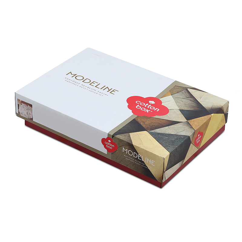 129CTN2688-2 Σετ παπλωματοθήκη Leron Cotton Box 4 τμχ Διπλή (200x220) χρώμα γκρι