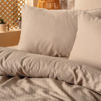 129CTN4443-1 Σετ παπλωματοθήκη Plaid Cotton Box 4 τμχ Διπλή (200x220) χρώμα mink