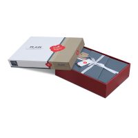 129CTN4444-3 Σετ παπλωματοθήκη Plain Cotton Box 4 τμχ Διπλή (200x220) χρώμα ανθρακί