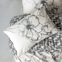 129CTN4830-1 Σετ παπλωματοθήκη Hilaris Cotton Box 4 τμχ Διπλή (200x220) χρώμα ανθρακί