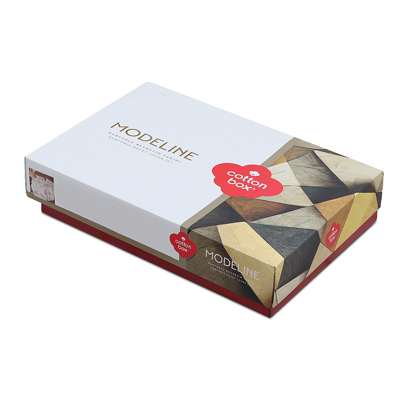 129CTN4843-2 Σετ παπλωματοθήκη Flos Cotton Box 4 τμχ Διπλή (200x220) χρώμα μπορντώ