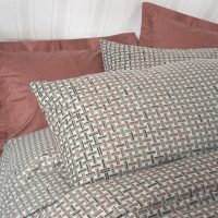 129CTN4849-1 Σετ παπλωματοθήκη Mote Cotton Box 4 τμχ Διπλή (200x220) χρώμα κόκκινο - γκρι