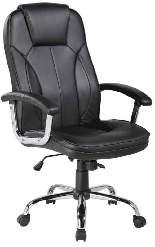 1693 Velco Pro Systems ΚΑΡΕΚΛΑ ΓΡΑΦΕΙΟΥ ΜΑΥΡΗ -ΔΙΑΣΤΑΣΕΙΣ: 63x69x110/118cm- ΕΠΙΦΑΝΕΙΑ PU & PVC