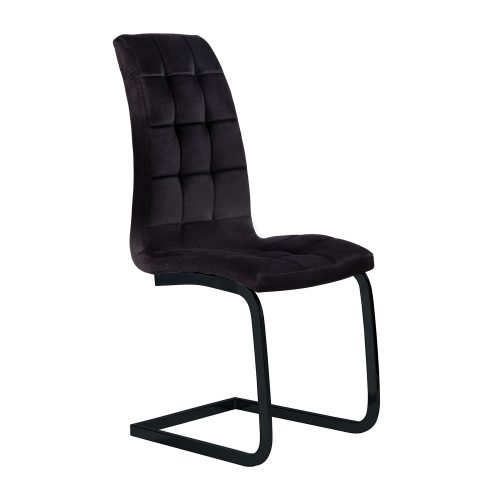 300-311_1 Καρέκλα Semina Velvet Μαύρο 42 x 43 x 101 Ύφασμα, Χρώμιο 300-311